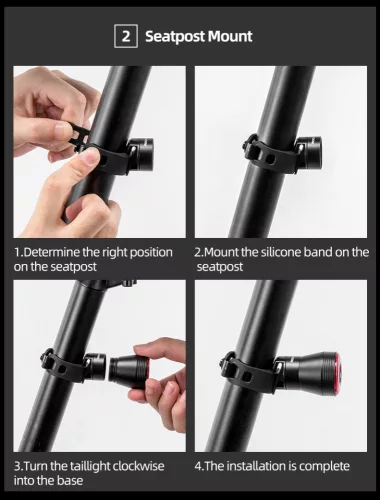 Rockbros Q5 V2 slimme achterlicht