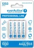 everActive R03/AAA Ni-MH 1050 mAh 1,2V oplaadbare Ni-MH accu, set van 4