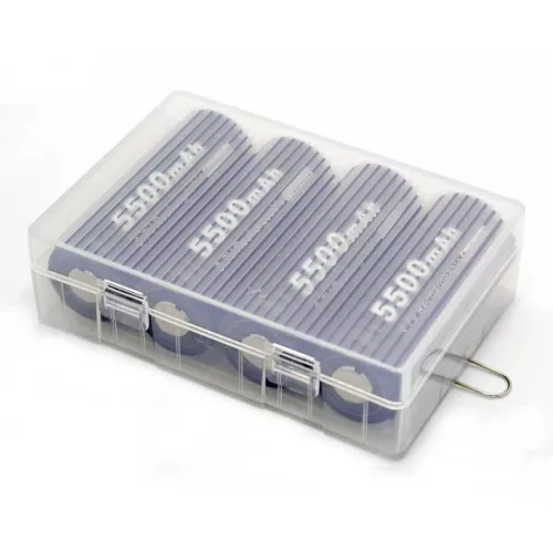 26650 batterijhouder voor 4 batterijen, doorzichtig