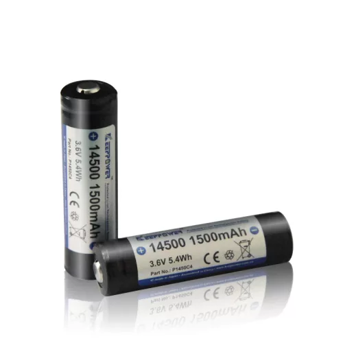 Keeppower P1450C4 3,7V Li-ion accu met PCB bescherming, 14500 – 1500 mAh