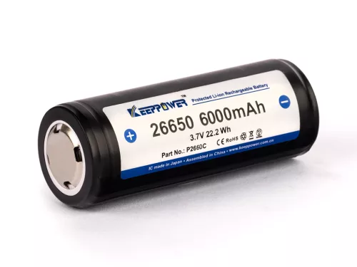 Keeppower 26650 oplaadbare beschermde Li-ion accu 6000 mAh