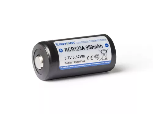 Keeppower RCR123A2 16340 - 950mAh, 3,6V - 3,7V beveiligde Li-ion-accu