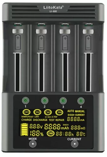 Liitokala Lii-600 LCD batterij oplader, 12A laadstroom
