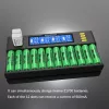 Liitokala Lii-S12 LCD batterij oplader – parallel opladen van 12 batterijen
