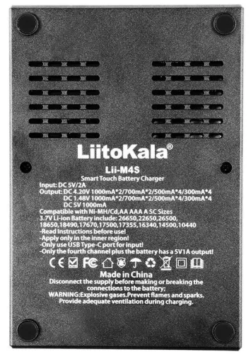 Liitokala Lii-M4S batterij oplader met testfunctie