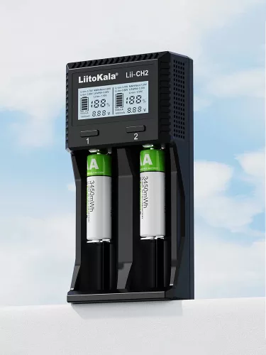LiitoKala Lii CH2 batterijoplader voor Ni-MH, 1,5V en 3,6V Li-ion batterijen