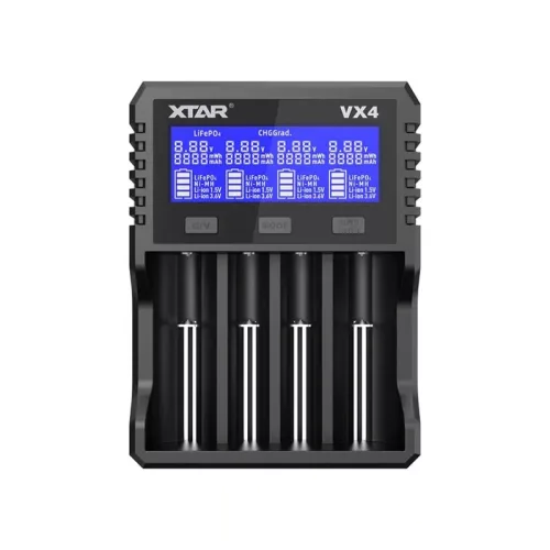 Xtar VX4 batterijoplader met testfunctie voor ALLE batterijen