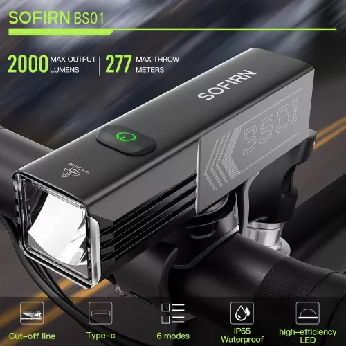 Sofirn BS01 voorlamp 2000 lumen en 277 meter bereik