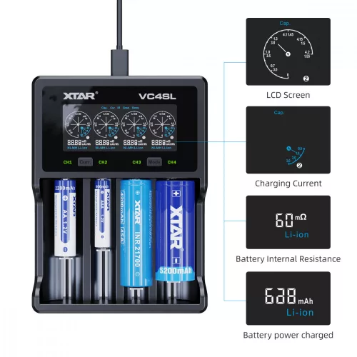 Xtar VC4SL universele batterijoplader
