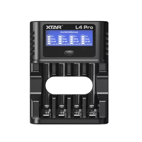 XTAR L4 Pro intelligente lader voor AA/AAA 1.2V Ni-MH en 1.5V lithiumbatterijen