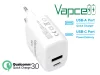Vapcell QC3 wandlader adapter met 3A/18W laadstroom