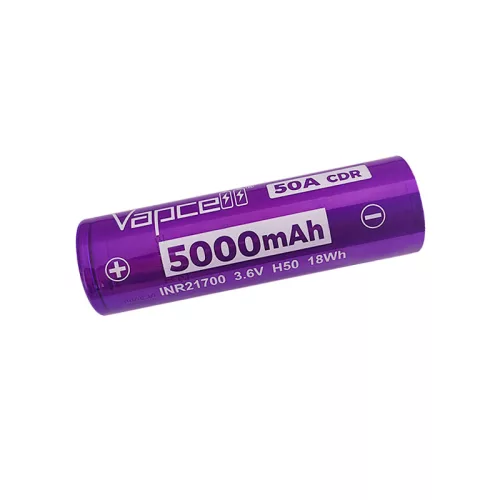 Vapcell H50 5000 mAh 3,6V oplaadbare Li-ion 21700 50A