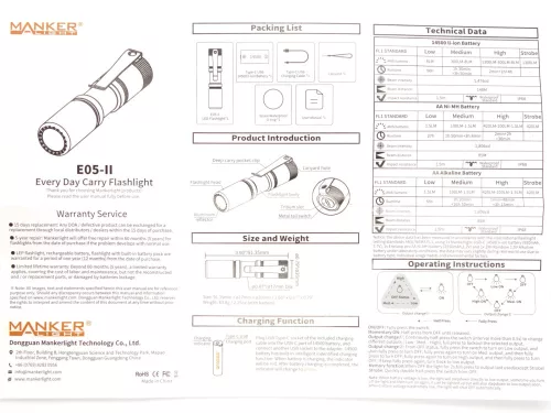 Manker E05 II mini zaklamp set