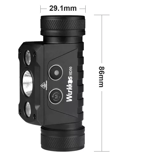 Wurkkos HD50 hoofdlamp 4000 lumen met rood licht