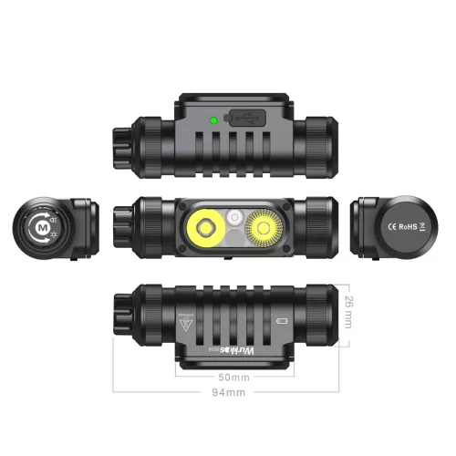 Wurkkos HD16 hoofdlamp 2500 lumen, 297 m bereik