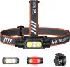 Wurkkos HD17 Krachtige hoofdlamp, 2500 lumen, 220 m bereik, spotlicht, vloedlicht & rood licht, constante stroomdriver & eenvoudige UI