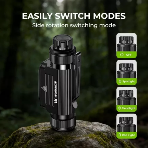 Wurkkos HD17 Krachtige hoofdlamp, 2500 lumen, 220 m bereik, spotlicht, vloedlicht & rood licht, constante stroomdriver & eenvoudige UI