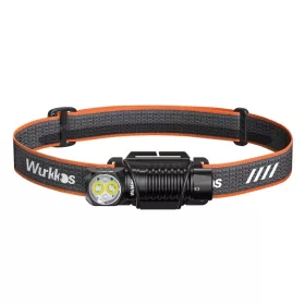   Wurkkos HD12 Mini lamp, wit en rood licht, USB-C oplaadbare 14500/AA hoofdlamp, eenvoudig bedieningspaneel, instelbare hoofdband