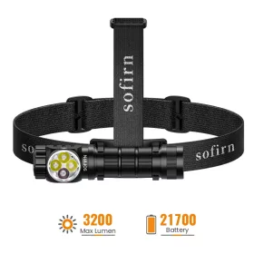   SOFIRN HS43 3200lm hoofdlamp met rood licht 660nm, USB-C oplaadbaar