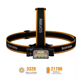   Sofirn HS23 3320LM oplaadbare hoofdlamp met drievoudige lichtbron, hoge CRI & rood licht