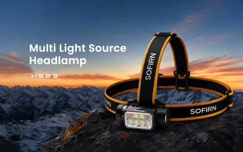 Sofirn HS23 3320LM oplaadbare hoofdlamp met drievoudige lichtbron, hoge CRI & rood licht