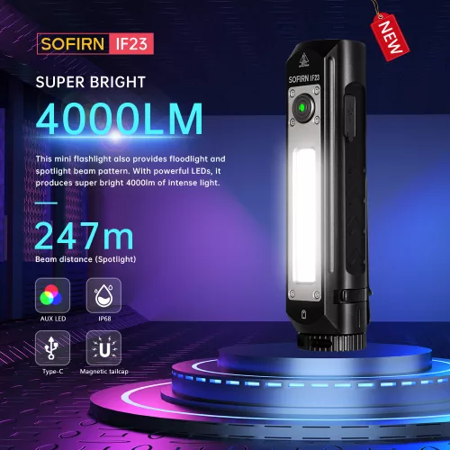Sofirn IF23 zaklamp – zwart