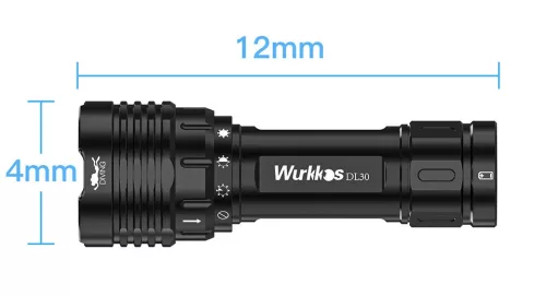Wurkkos DL30 duiklamp 3x Samsung LH351D LED 5000 lumen