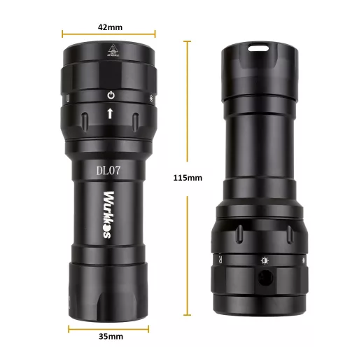 Wurkkos DL07 zaklamp met wit, rood en UV-licht, geschikt voor alle situaties