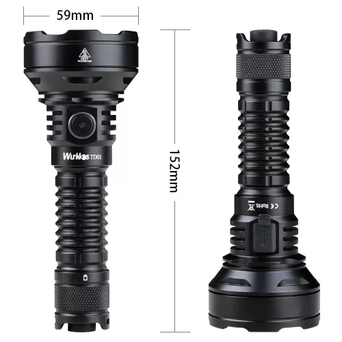 Wurkkos TD01C jachtlamp 1800 lumen, 1000 m bereik