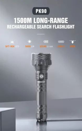 Lumintop PK90 zaklamp, 5600 lumen, 1500 m bereik
