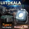 LiitoKala LF-986 Mini werk-/leeslamp LED+COB 500LM, Type-C oplader, 5V1A ingang, ingebouwde 1200mAh accu