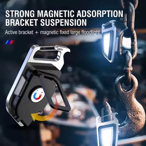 Boruit YHX-0209 multifunctionele COB sleutelhangerlamp + flesopener