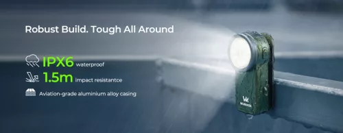 Wurkkos HD03 oplaadbare zaklamp, EDC cliplamp, 680 lumen, blauw