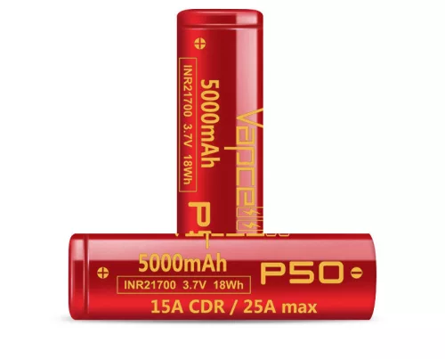 Vapcell P50 5000 mAh 25/15A oplaadbare 21700 Li-ion accu