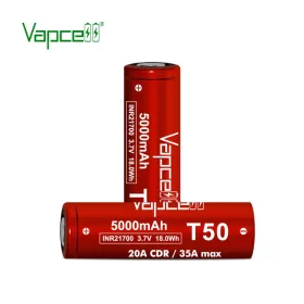   Vapcell T50 5000 mAh oplaadbare 21700 Li-ion accu – 35A belastbaarheid