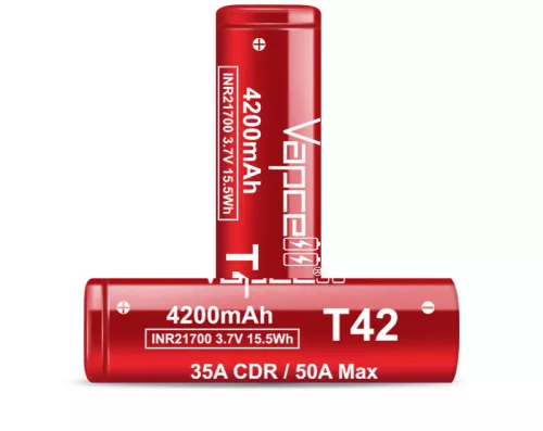 Vapcell T42 4200 mAh 50/35A oplaadbare 21700 Li-ion accu