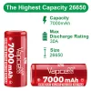 Vapcell K70 26650 7000 mAh oplaadbare Li-ion accu