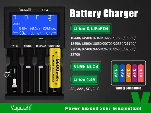 Vapcell BL4 batterijoplader