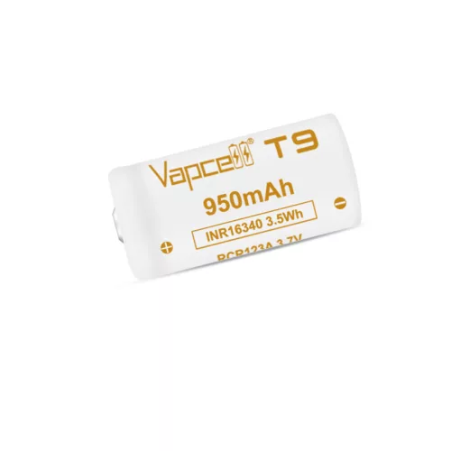 Vapcell T9 INR16340 950 mAh 3A oplaadbare Li-ion accu