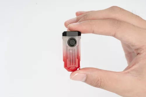 WUBEN E2 Mini EDC sleutelhangerzaklamp – 150 lumen, USB-C oplaadbaar, magnetisch, rood en blauw signaallicht - Rood