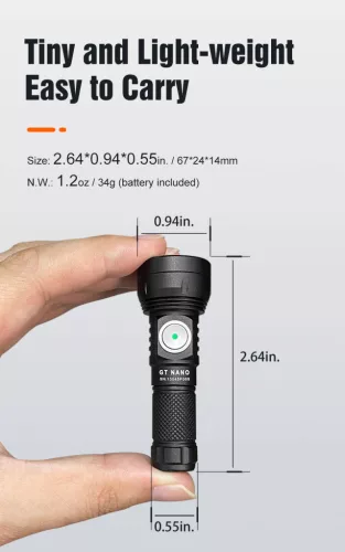 Lumintop GT NANO PRO 3.0 oplaadbare EDC sleutelhanger zaklamp – 1600 lumen